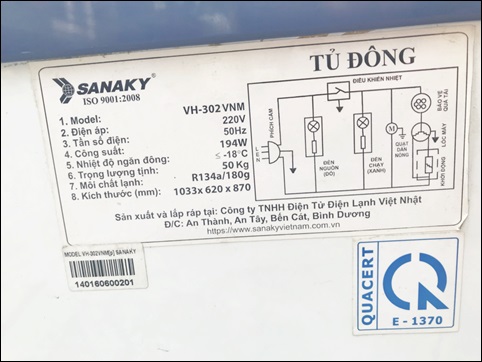 Tủ đông Sanaky VH-302VNM (dàn đồng)